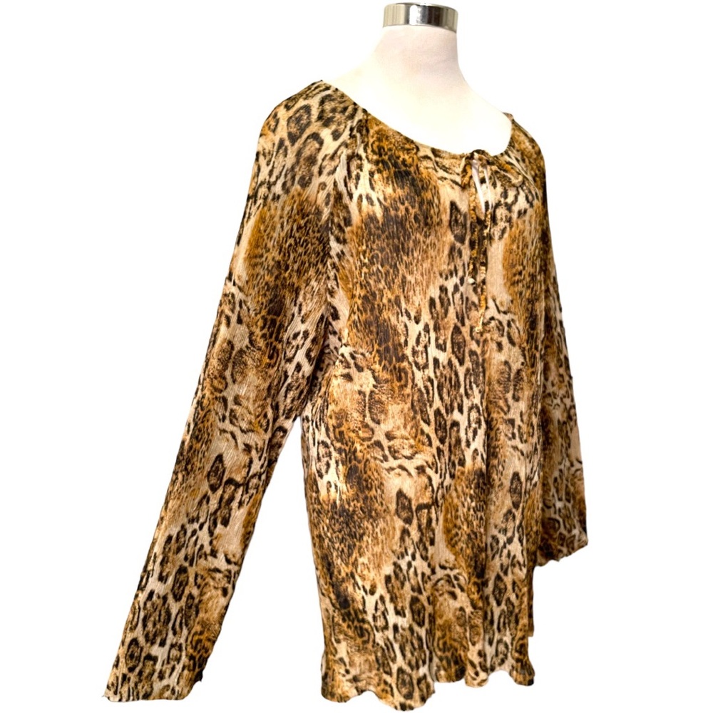 Animal Print Flowy Long Sleeve Top
